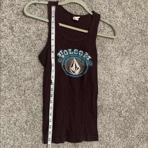 Y2K Volcom Stone Graphic Brown Ribbed Tank Top - Picture 6 of 7